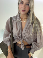 SHEER KNOT BLOUSE