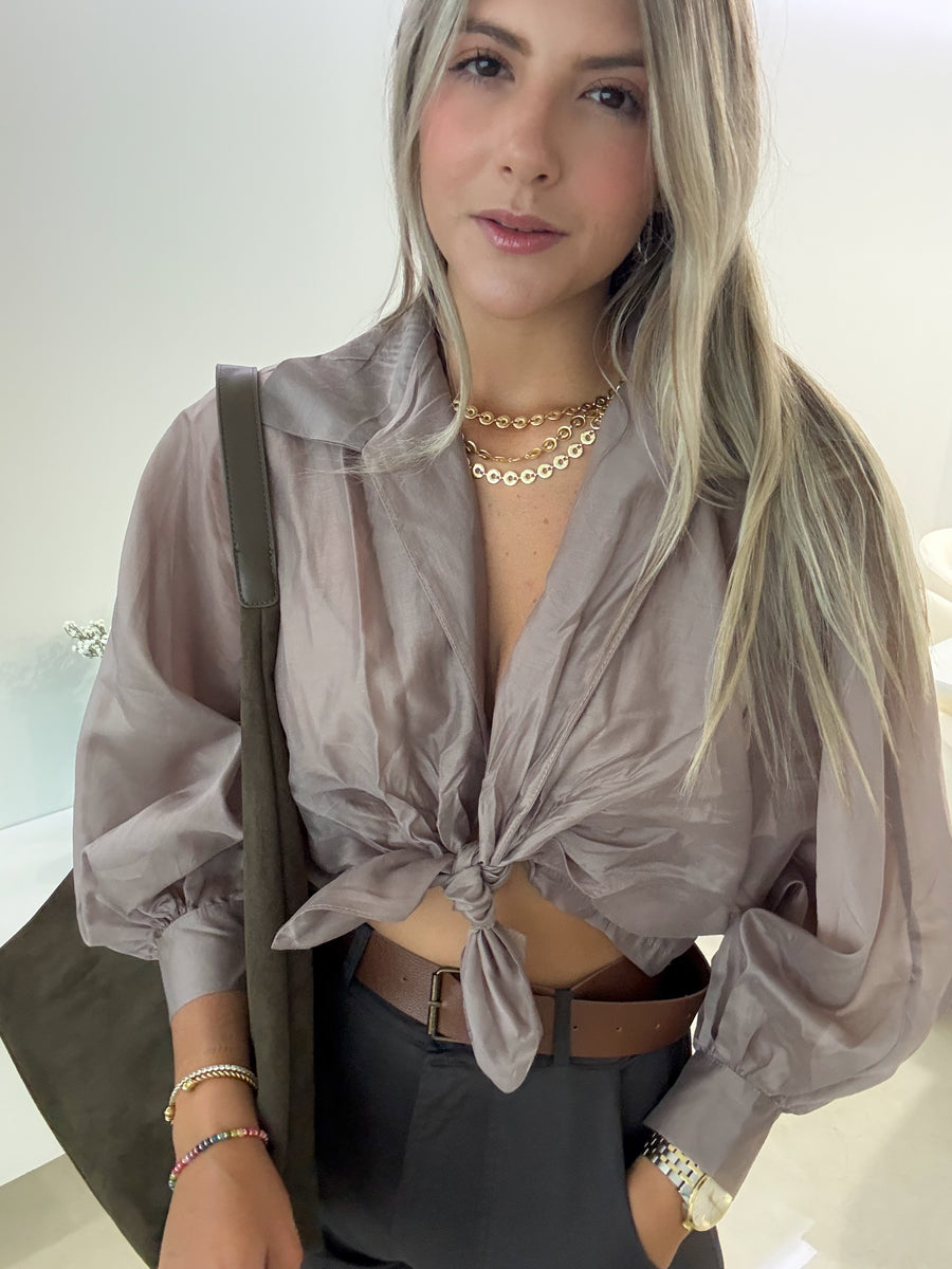 SHEER KNOT BLOUSE