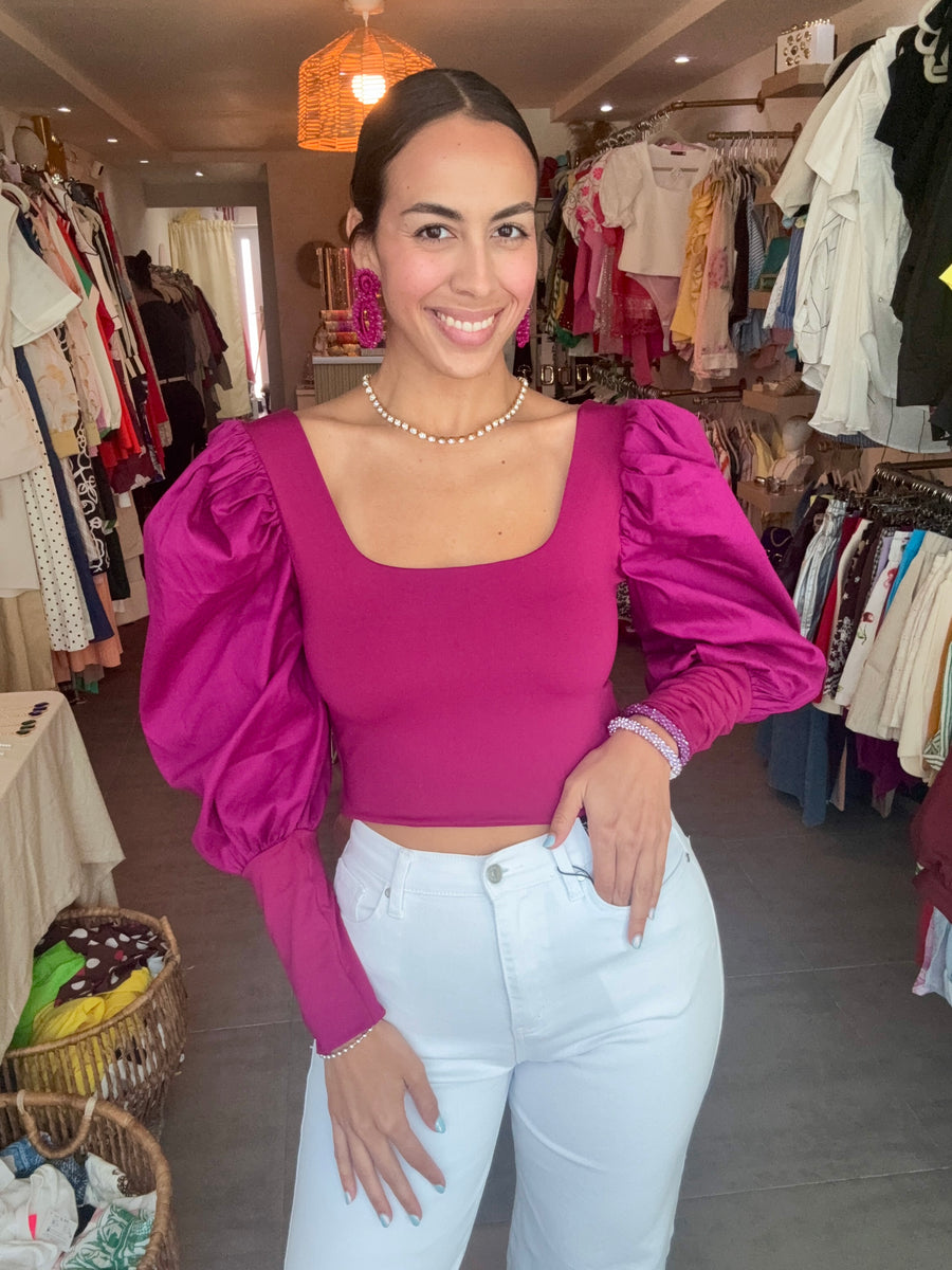 MAGENTA BUBBLE BLOUSE