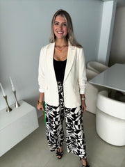 NATURAL LINEN TAILORED BLAZER