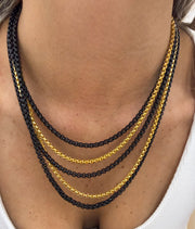 BLACK/GOLD 5-LAYERED NECKLACE COLLAB