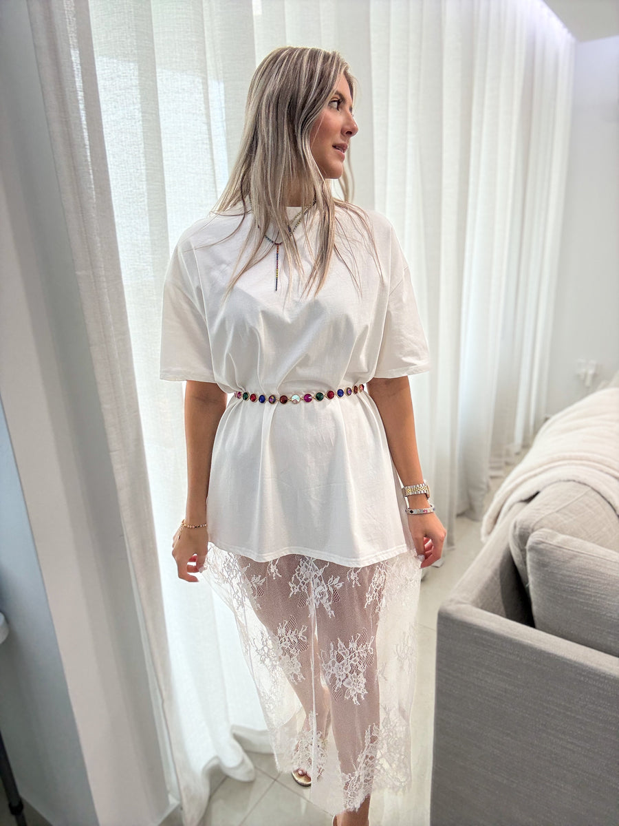 T-SHIRT LACE DRESS