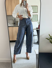 STUDDED BARREL PANTS