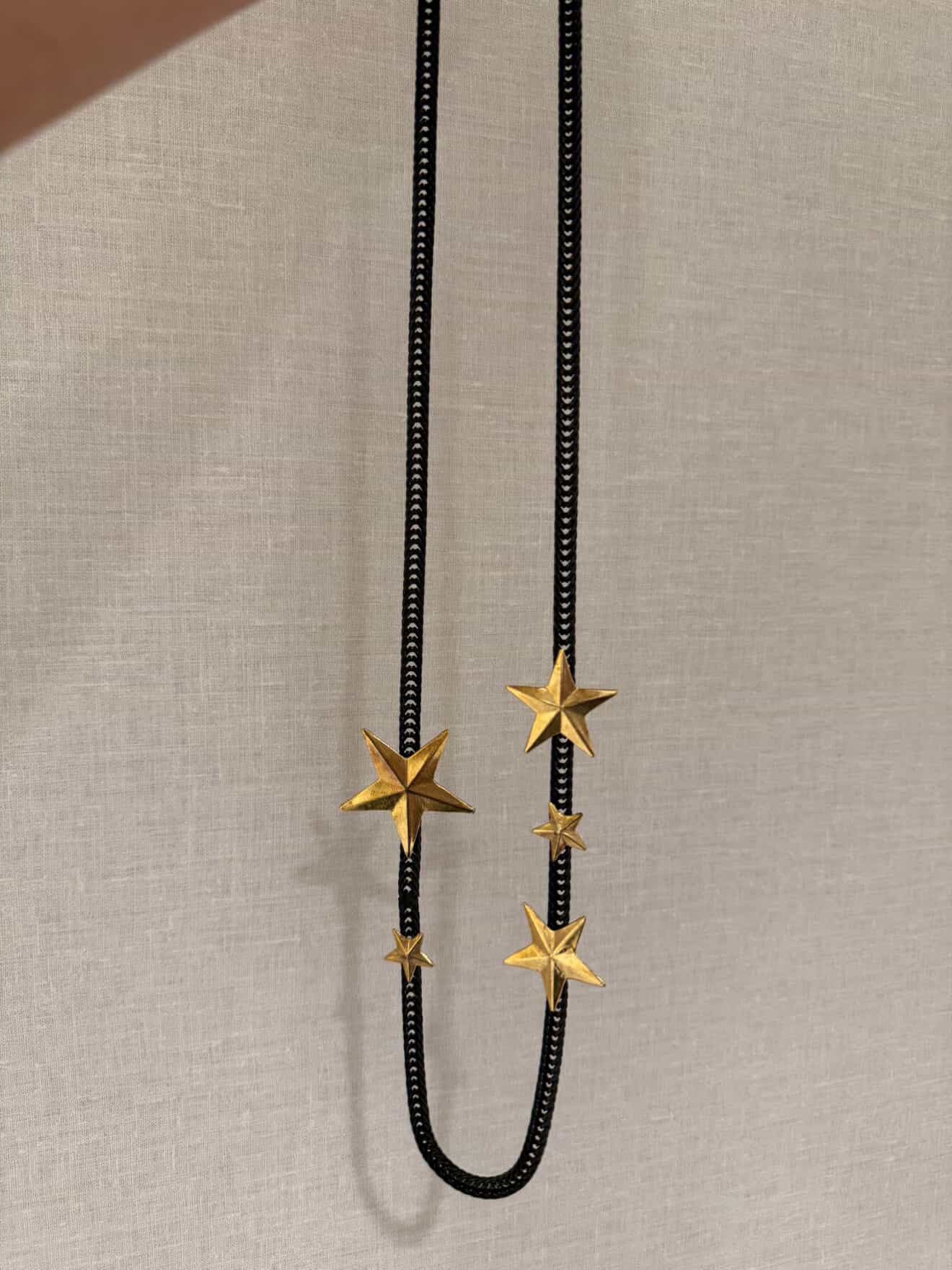 OKLAHOMA BLACK WITH GOLD STARS NECKLACE