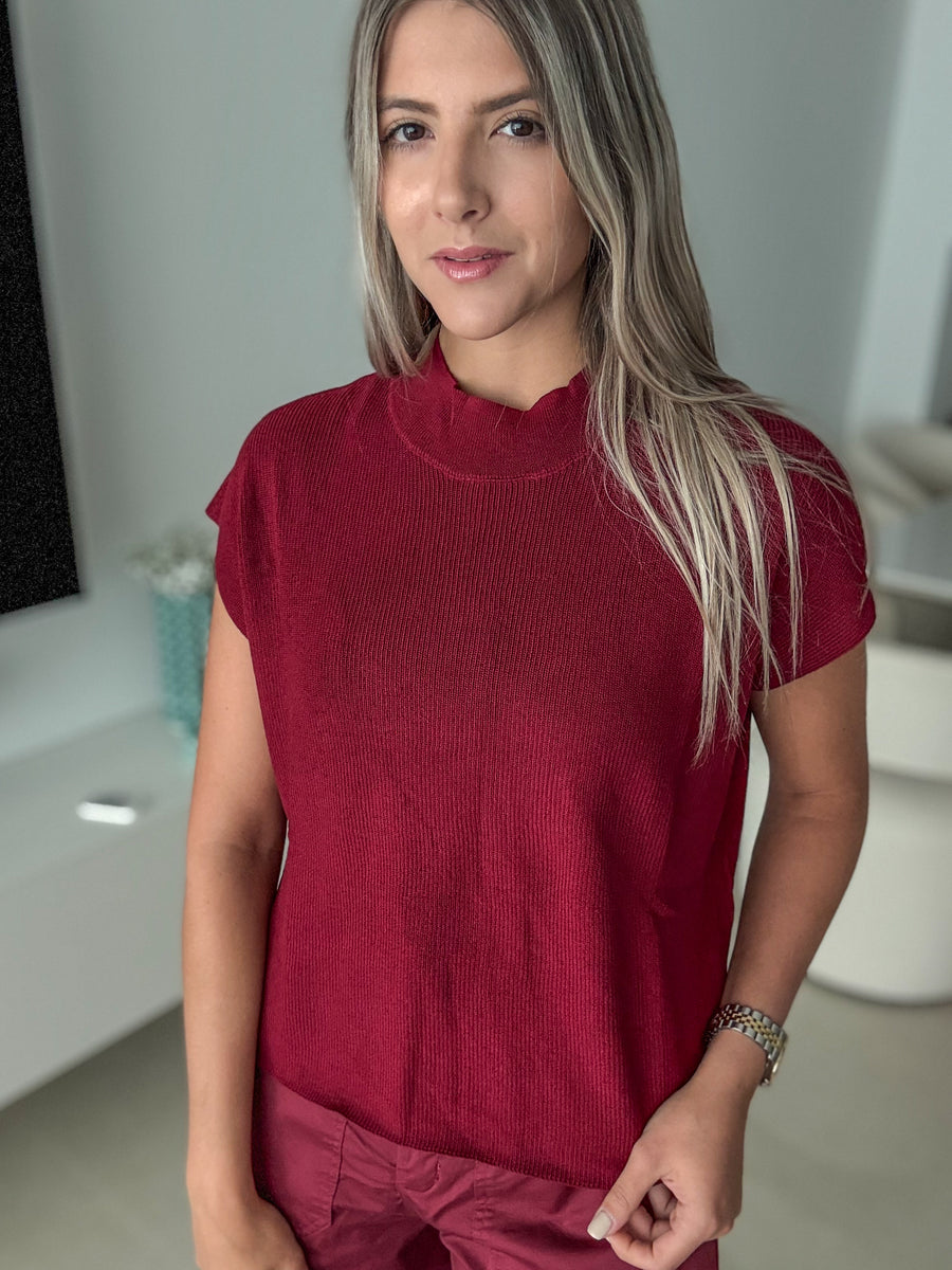 WINE SWEATER TOP