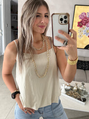 TAUPE BUBBLE CAMI TOP