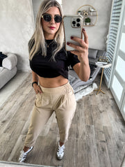 KHAKI STRETCHY PANTS