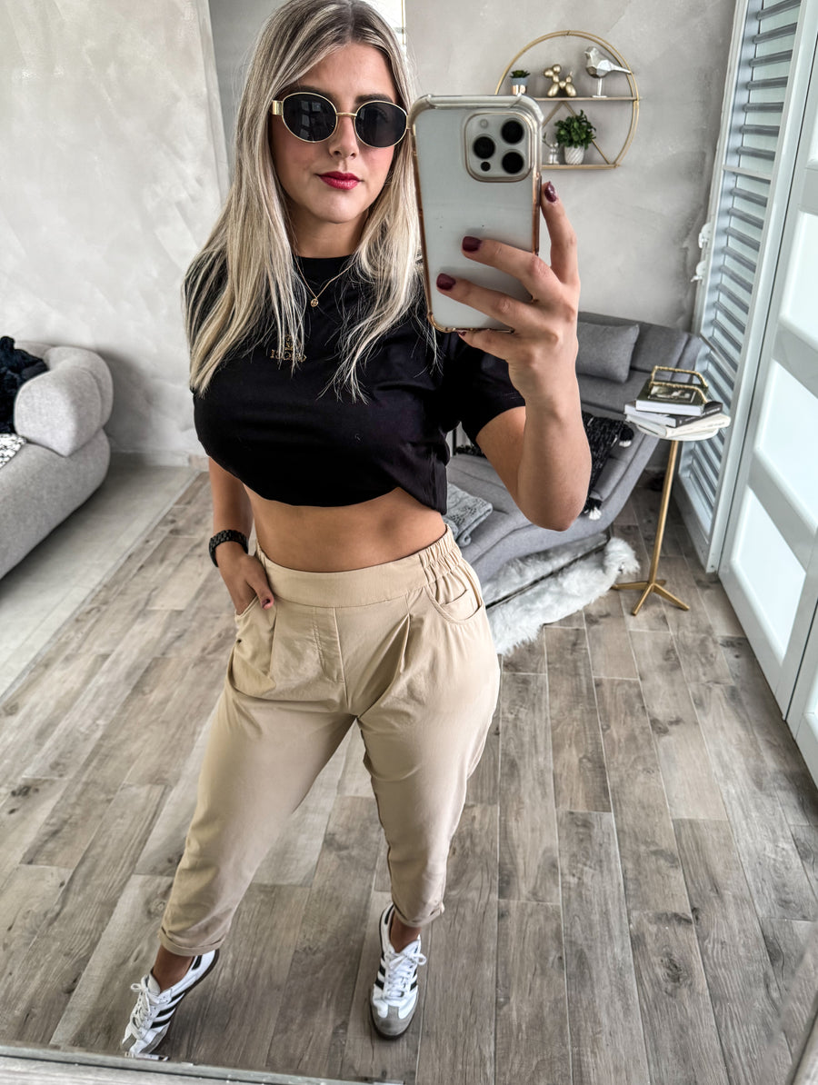 KHAKI STRETCHY PANTS