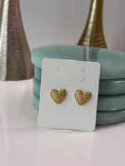 PAVÉ HEART EAR STUD EARRINGS