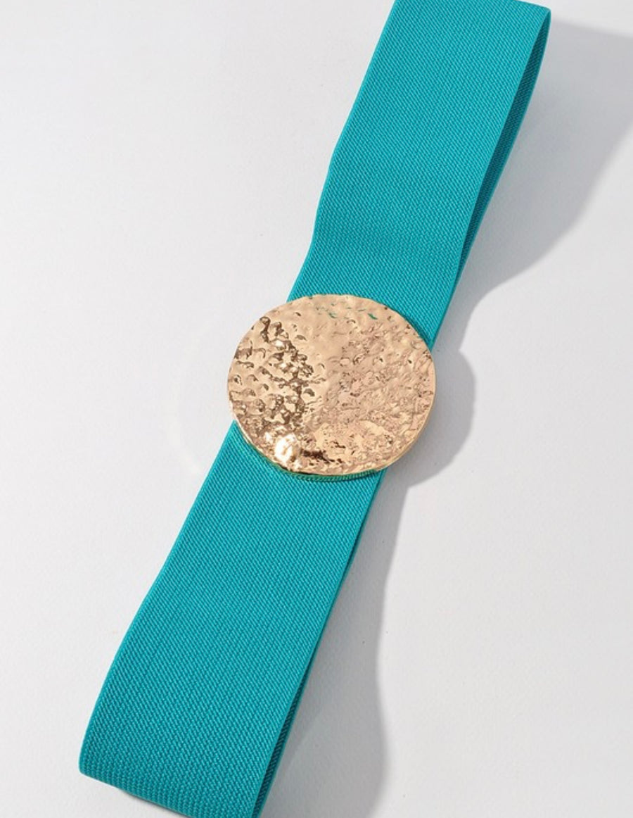 HAMMERED GOLD DISC ELASTIC BELT