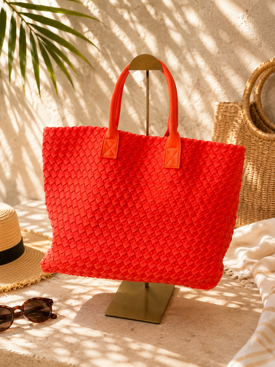 NEON CORAL NEOPRENE BAG