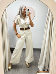 LINEN WIDE LEG JUMPSUIT