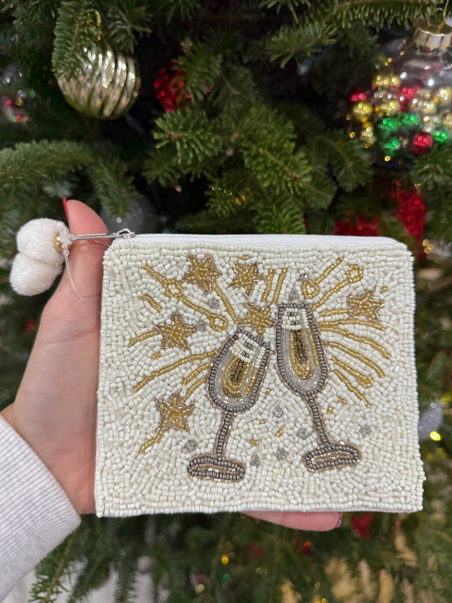 CHAMPAGNE GLASS COIN BAG