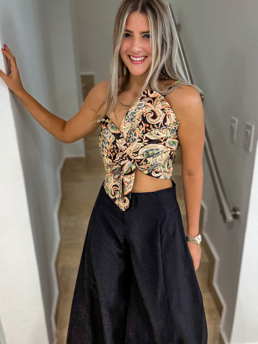 BLACK WIDE LEGGED PALAZZO PANTS