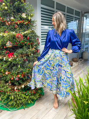 BLUE/GREEN PRINT SKIRT