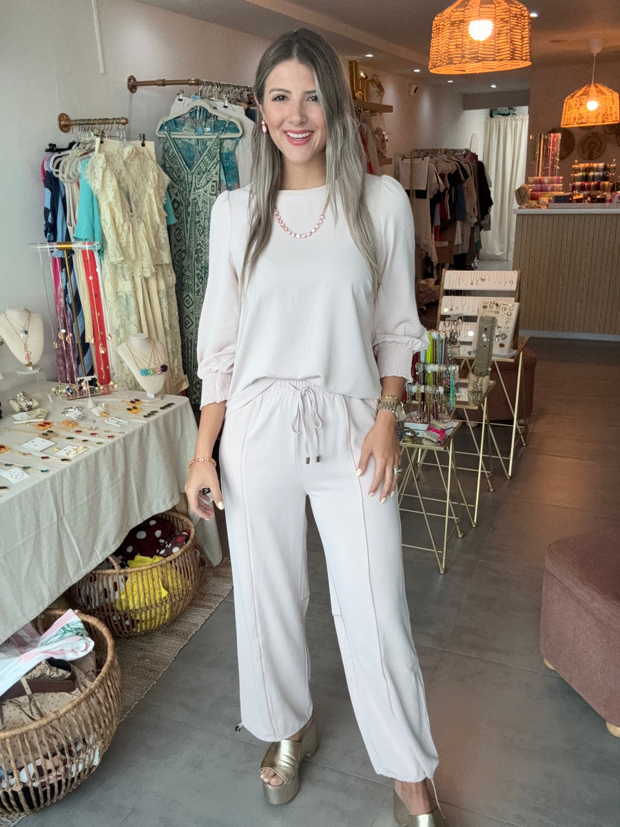BLUSH PINK TOP & PANT SET