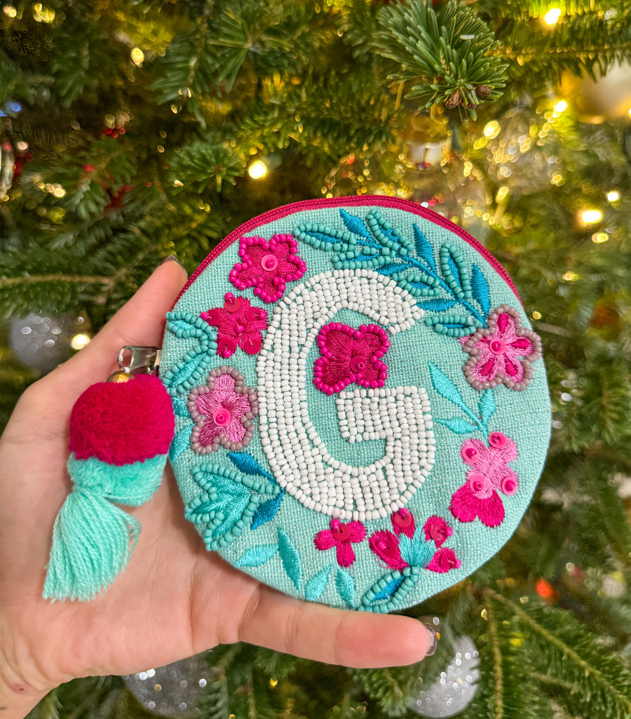 "G" INITIAL COIN BAG