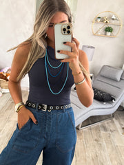BLACK EYELET BELT