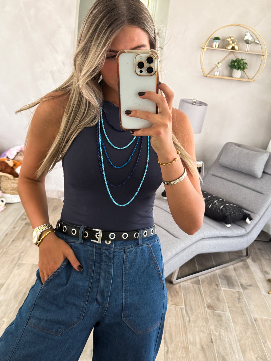 BLACK EYELET BELT