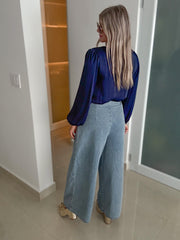 DENIM WIDE LEG PANTS