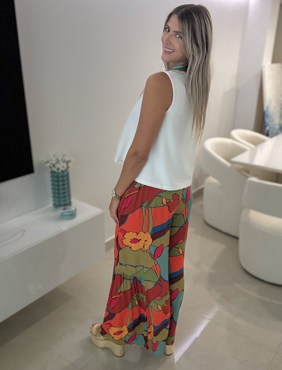 MULTICOLOR PRINTED LOOSE PANTS