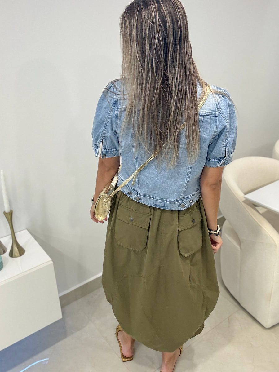 OLIVE CARGO SKIRT