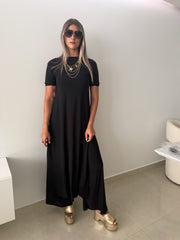 PIA BLACK SHORT SLEEVES TOP & PANT SET