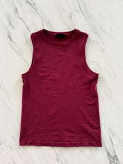 BURGUNDY SMOOTH LONG TANK TOP