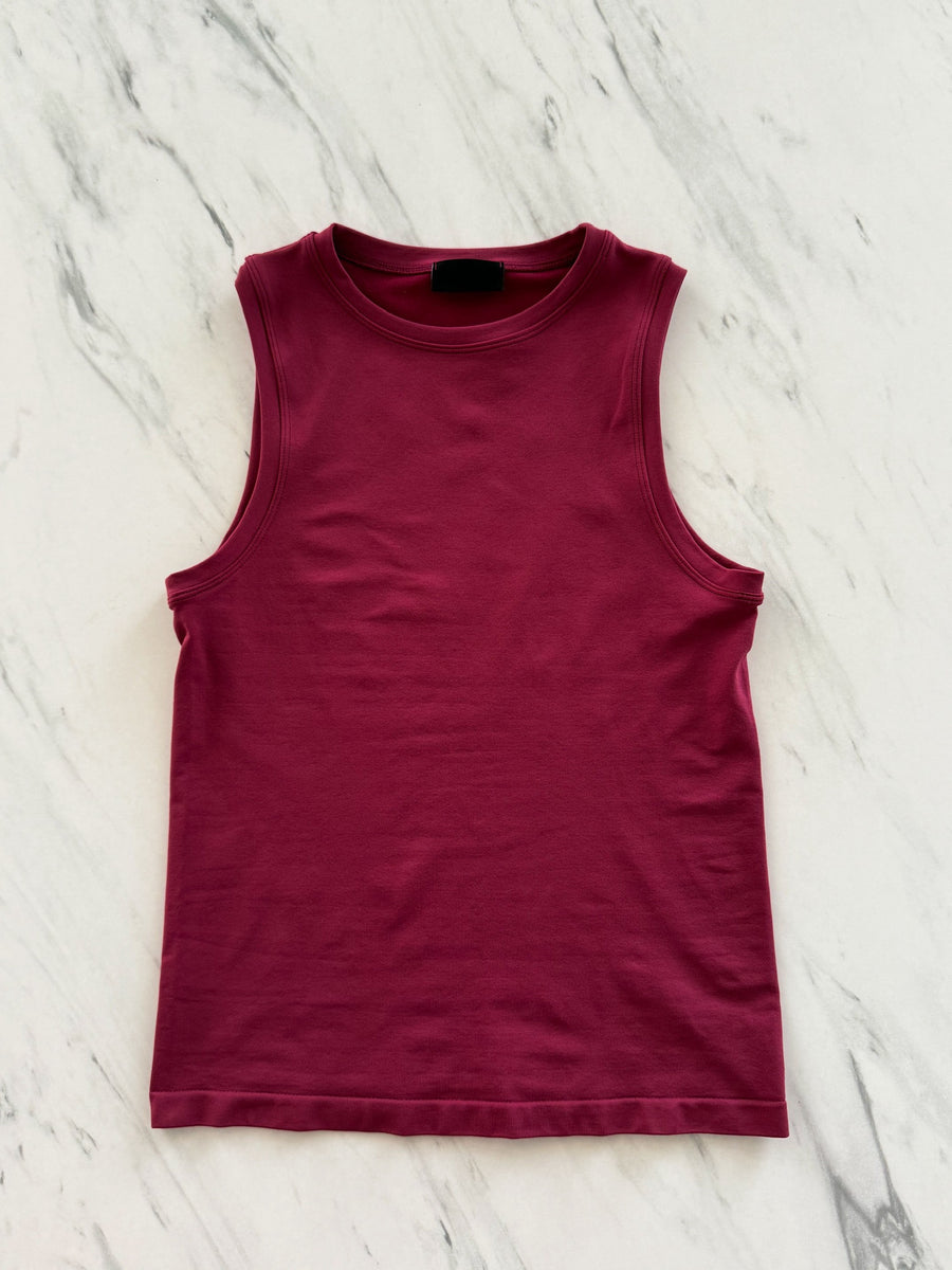 BURGUNDY SMOOTH LONG TANK TOP
