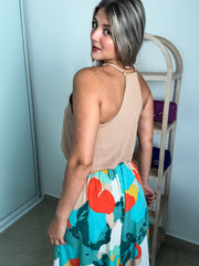 TAN CAMI CROP TOP