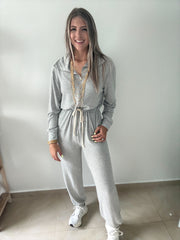 GRAY TRAVEL JUMPSUIT