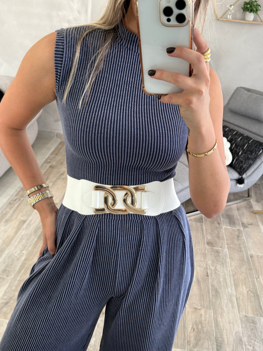 METAL BUCKLE ELASTIC BELT