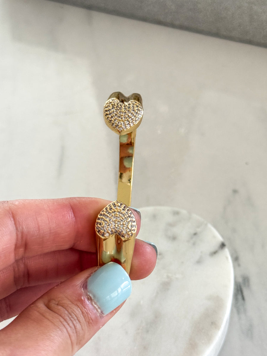 HEART RHINESTONE BANGLE
