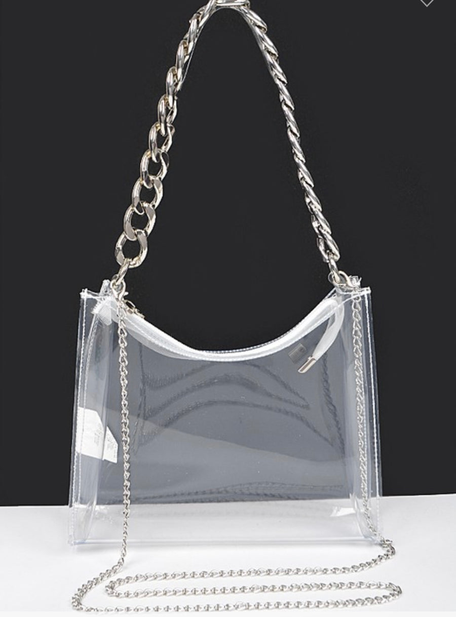 TRANSPARENT CHAIN BAG
