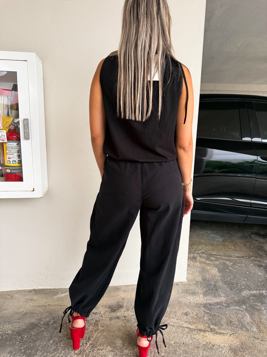 BLACK TIE CUFF PANTS
