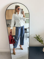 WHITE CORSET LOOK BLOUSE