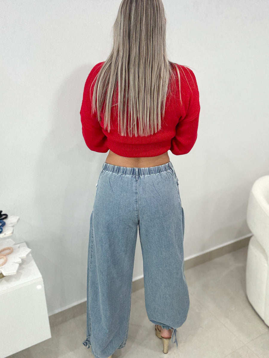 DENIM TWO-WAY PANTS