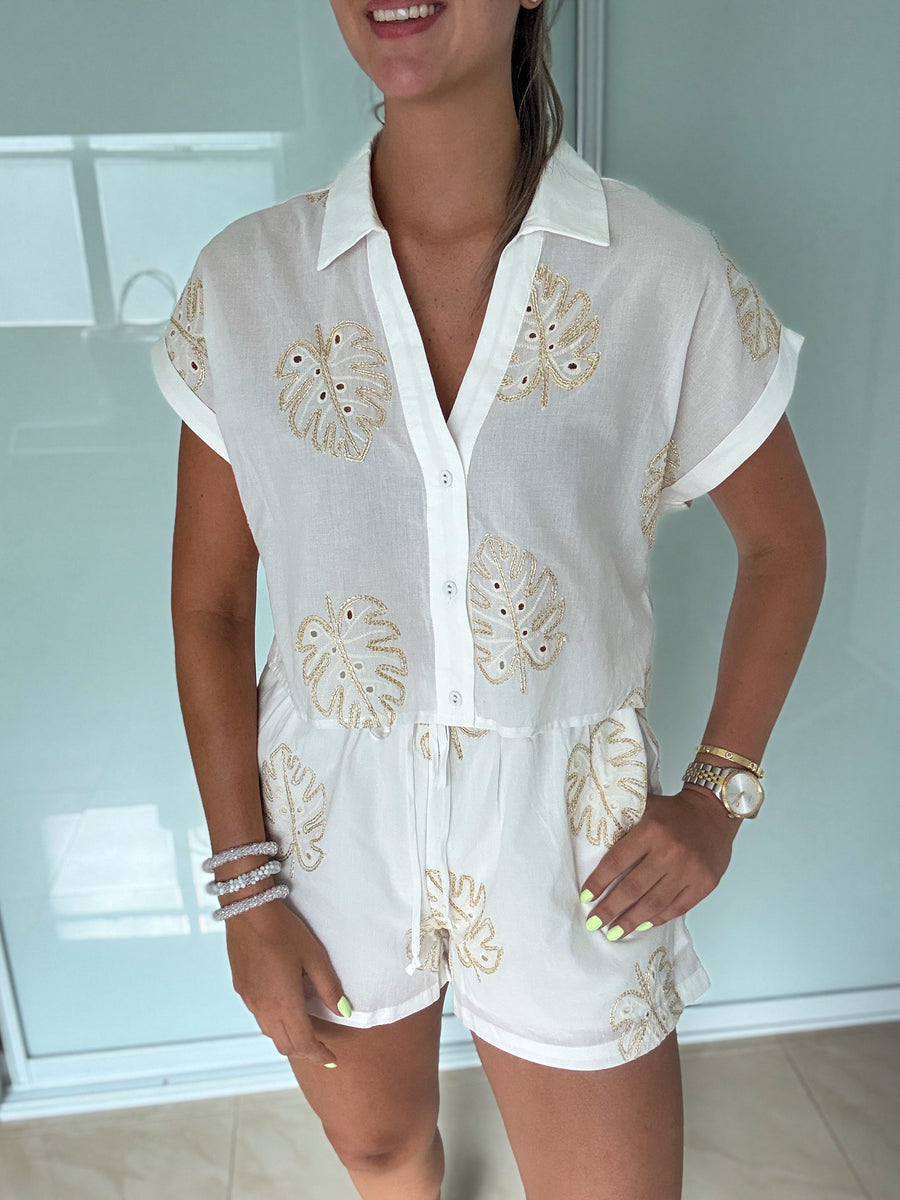 GOLD LEAF TOP & SHORT SET
