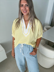YELLOW STRIPED TUNIC TOP