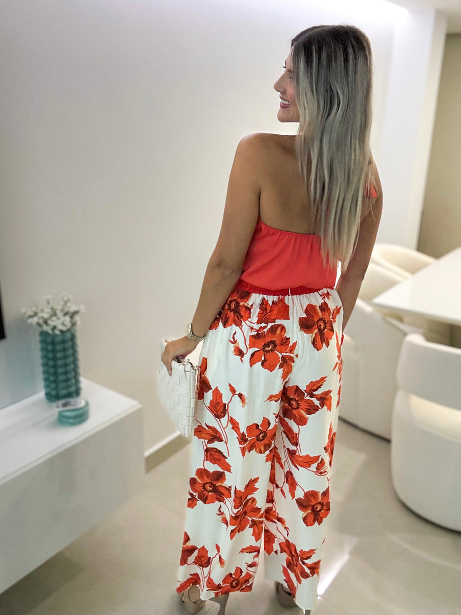 ORANGE PRINTED PANTS