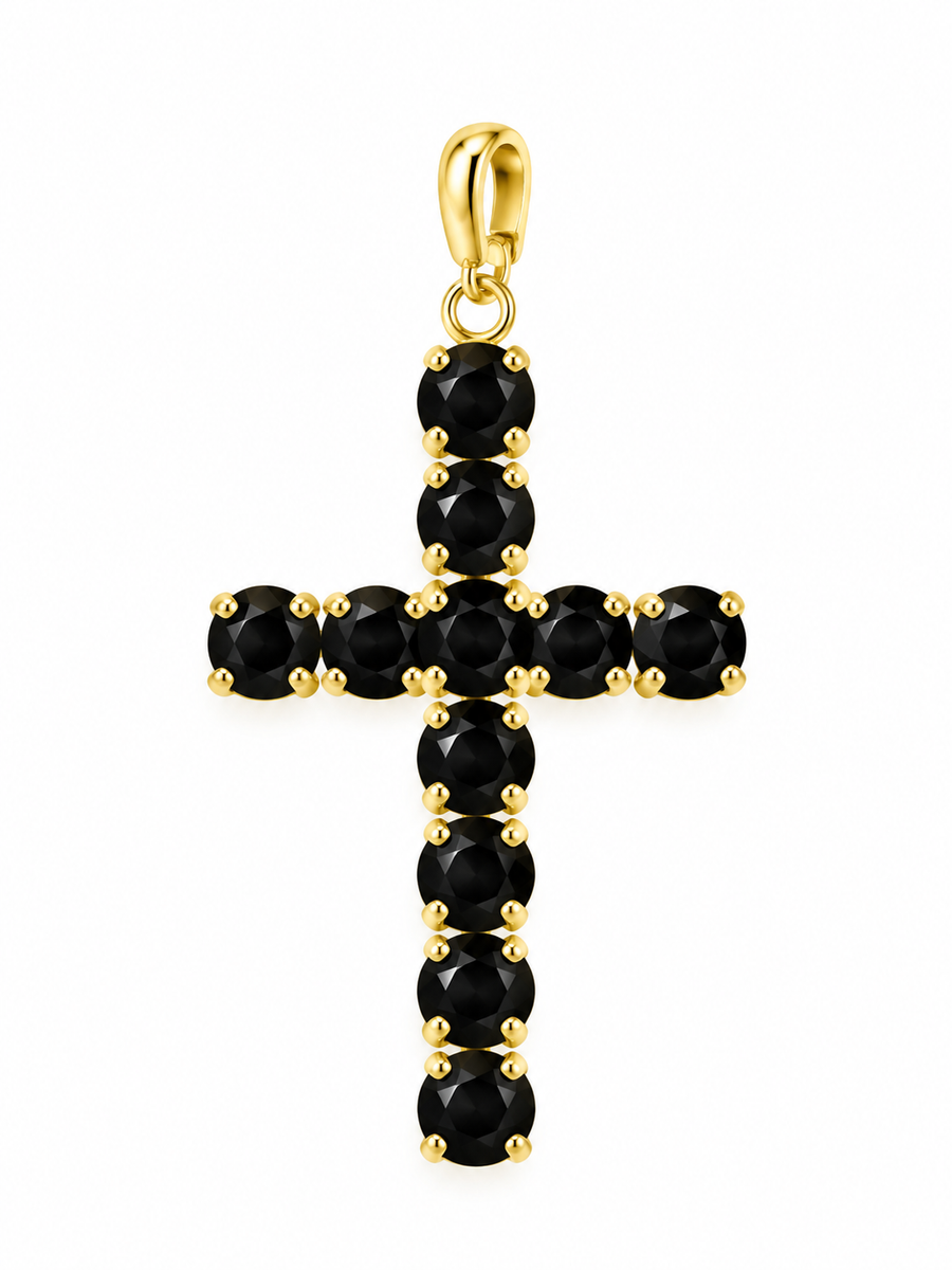 BIG CROSS PENDANT IN BLACK
