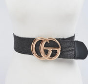 METAL BUCKLE STRAW BELT