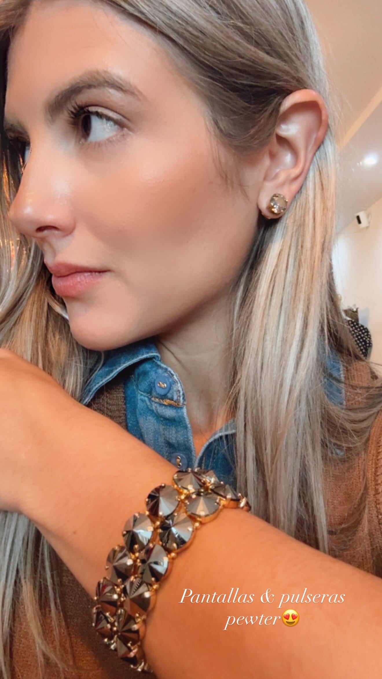 TRENTLEY METALIC PEWTER EARRING