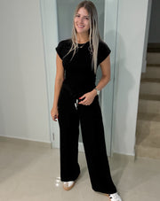 BLACK TRAVEL STRETCHY SET