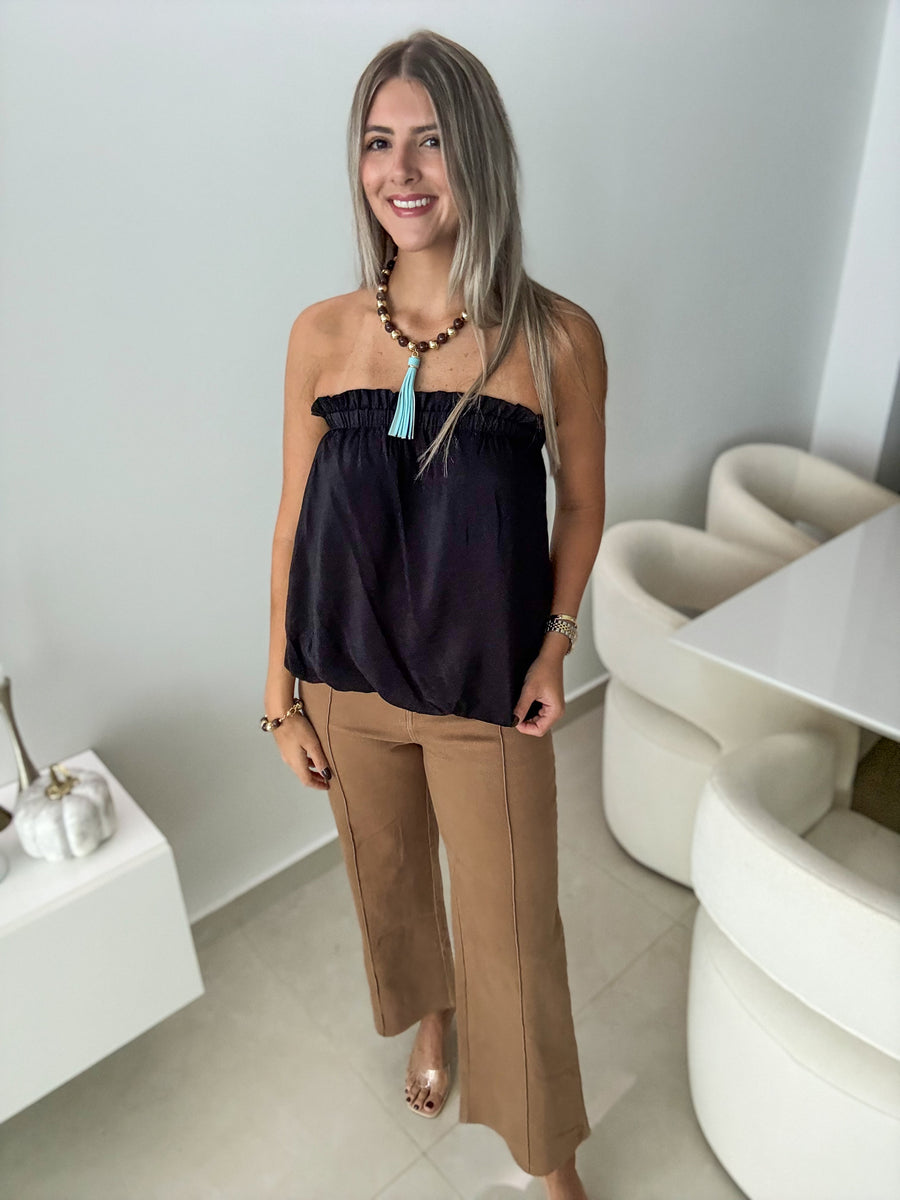 CAMEL DENIM STRETCHY PANTS