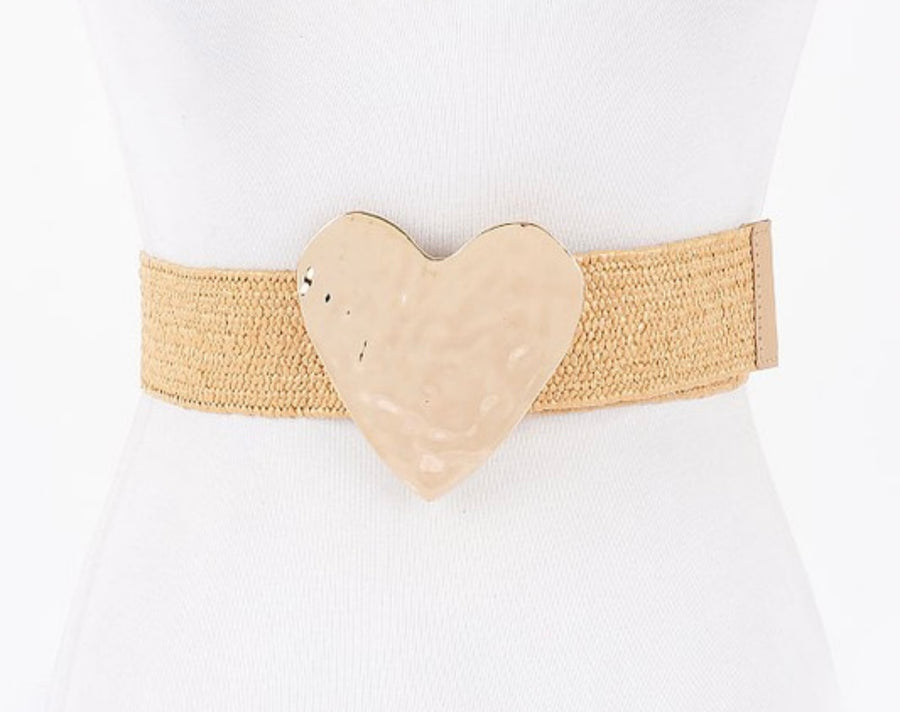 HEART BUCKLE STRETCH BELT