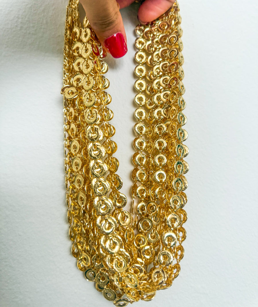 GOLD DISC NECKLACE