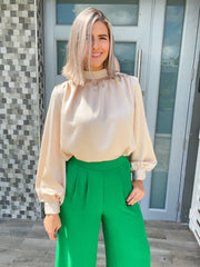 CHAMPAGNE HIGH COLLAR BLOUSE