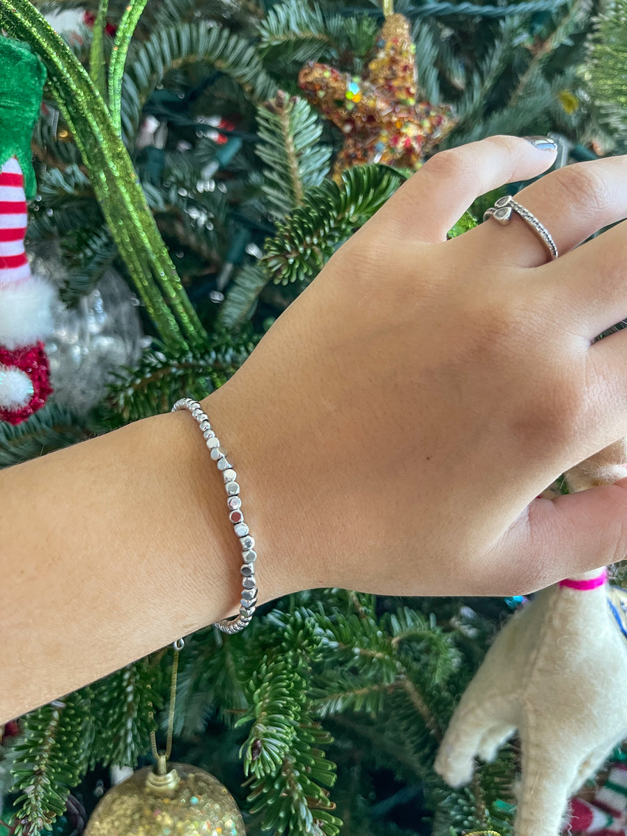 SILVER BEADED BRACELET