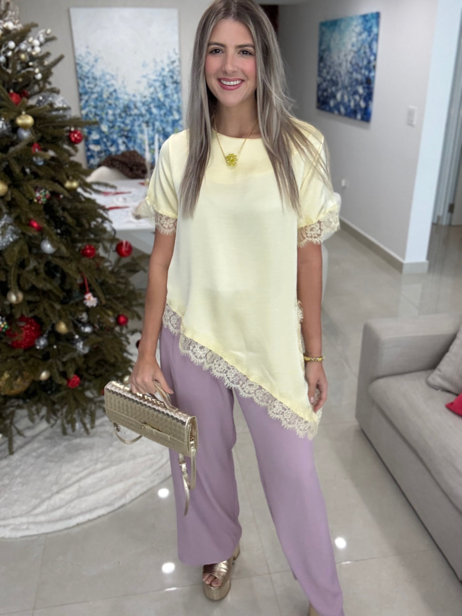 PASTEL SATIN LACE TOPS